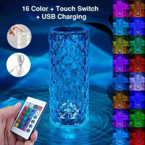 Crystal Light in 16 colors with usb charging, remote, and touch-based activation.